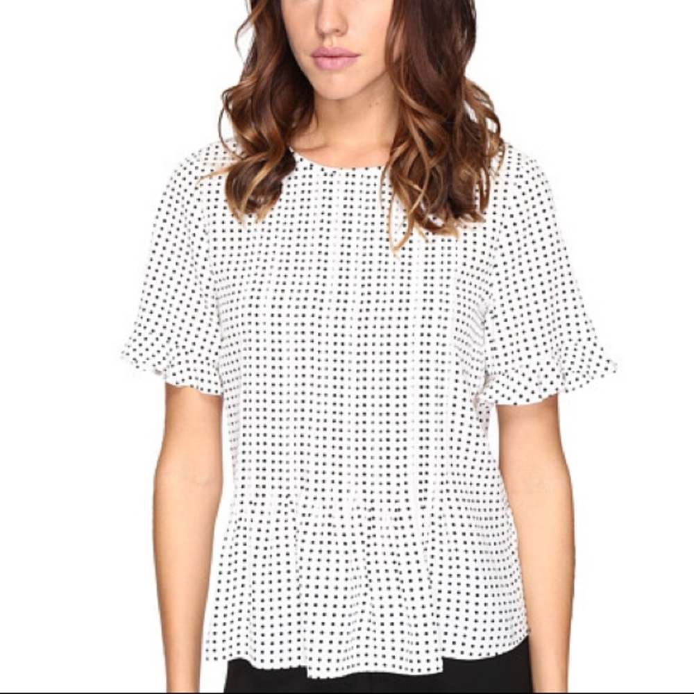 kate spade pin dot pin tuck top